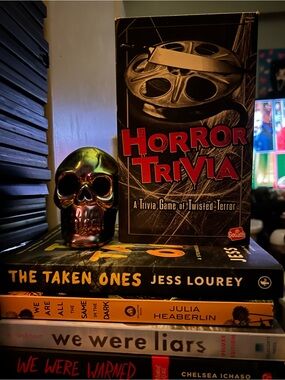 Horror Trivia Game with Black Iridescent Skull Accent